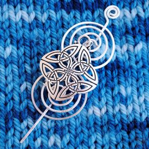 Shawl Pin, Celtic Knot Shawl Pin - Charmed Silver - Crafty Flutterby Creations