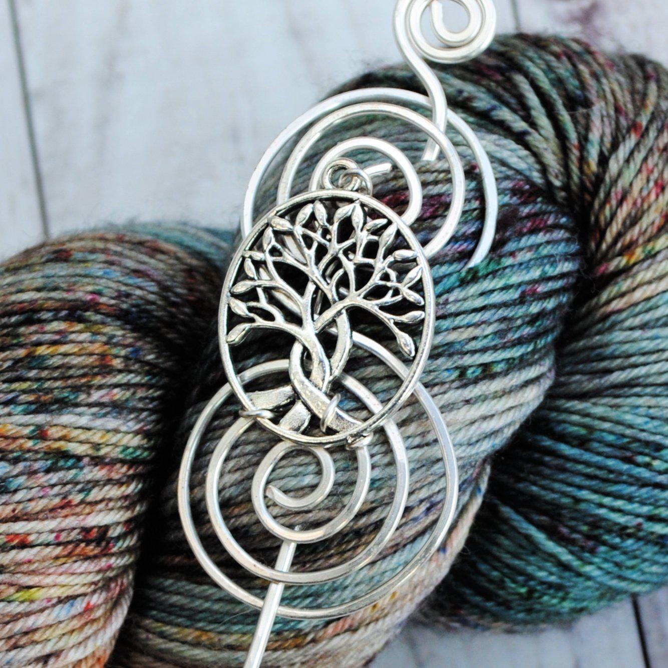 Celtic Tree of Life Shawl Pin - Charmed Silver - Crafty Flutterby Creations