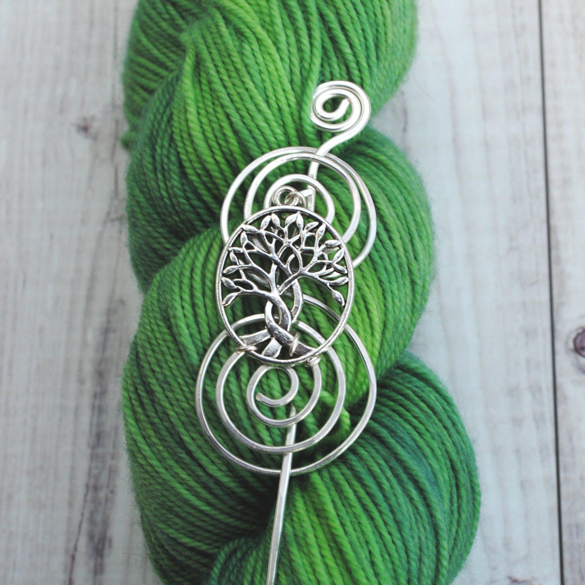 Celtic Tree of Life Shawl Pin - Charmed Silver - Crafty Flutterby Creations