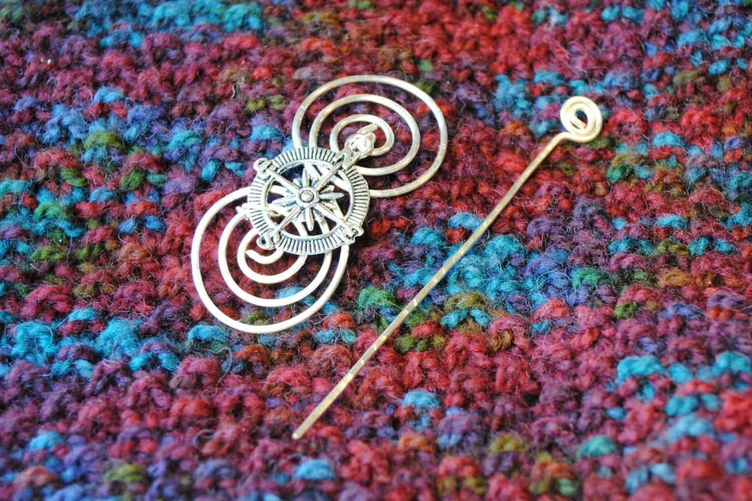 Crafty Flutterby Creations Outlander Inspired Shawl Pin with Scottish Thistle - Charmed Silver Fandoms