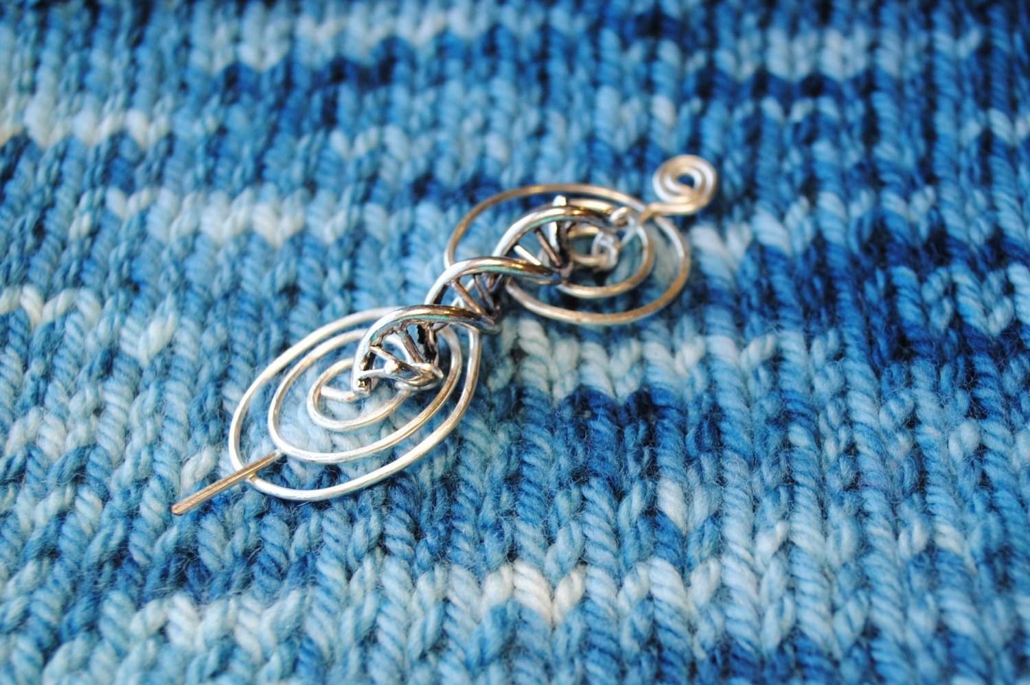 DNA Shawl Pin - Charmed Silver