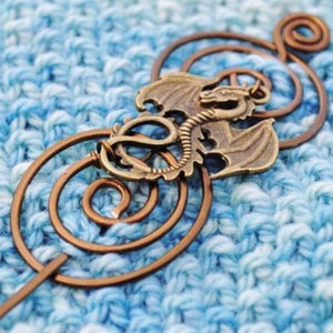Shawl Pin, Dragon Shawl Pin - Charmed Bronze Fandoms - Crafty Flutterby Creations