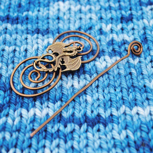 Shawl Pin, Dragon Shawl Pin - Charmed Bronze Fandoms - Crafty Flutterby Creations