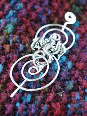 Shawl Pin, Dragon Shawl Pin - Charmed Silver Fandoms - Crafty Flutterby Creations