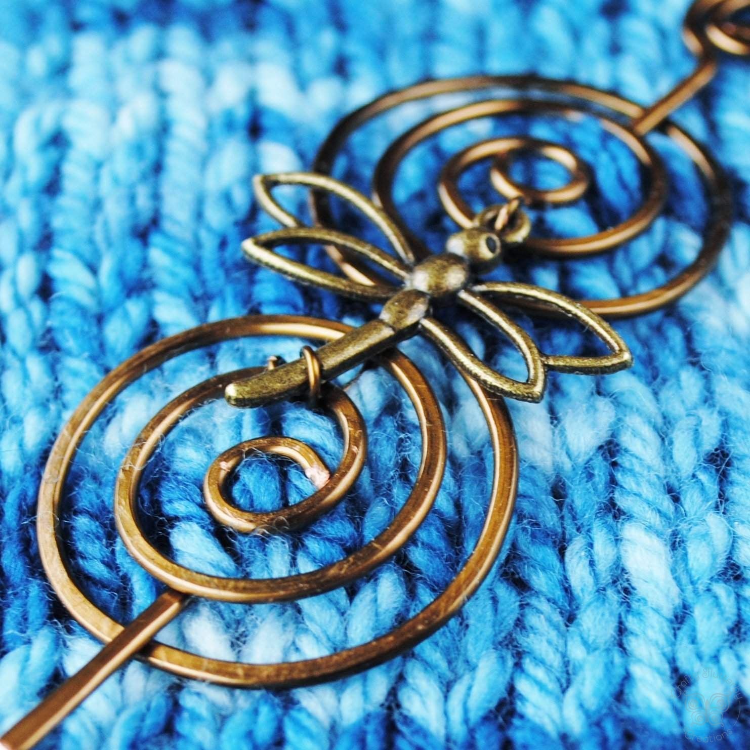 Dragonfly Shawl Pin - Charmed Bronze