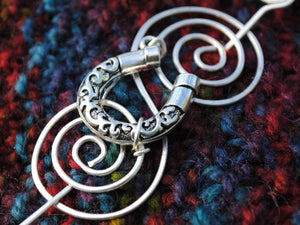 Shawl Pin, Lucky Horseshoe Shawl Pin - Charmed Silver Inspirations - Crafty Flutterby Creations