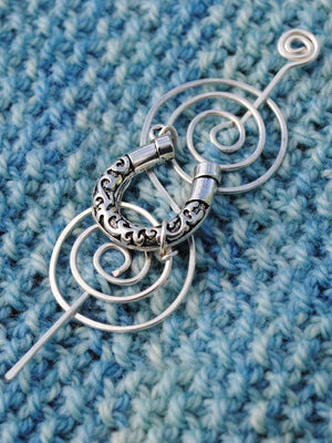 Shawl Pin, Lucky Horseshoe Shawl Pin - Charmed Silver Inspirations - Crafty Flutterby Creations