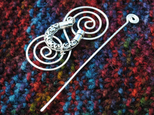 Shawl Pin, Lucky Horseshoe Shawl Pin - Charmed Silver Inspirations - Crafty Flutterby Creations