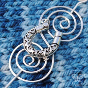 Shawl Pin, Lucky Horseshoe Shawl Pin - Charmed Silver Inspirations - Crafty Flutterby Creations
