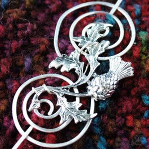 Shawl Pin, Outlander Inspired Shawl Pin with Scottish Thistle - Charmed Silver Fandoms - Crafty Flutterby Creations