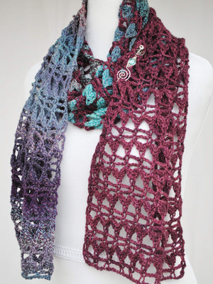 Pattern, PDF Hues in Flux Crocheted Scarf - Crafty Flutterby Creations