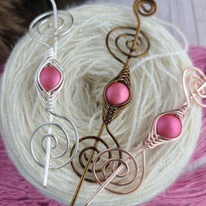 Pink Shimmer Shawl Pin - Noteworthy Classic Silver, Bronze or Rose Gold-Shawl Pin-Crafty Flutterby Creations