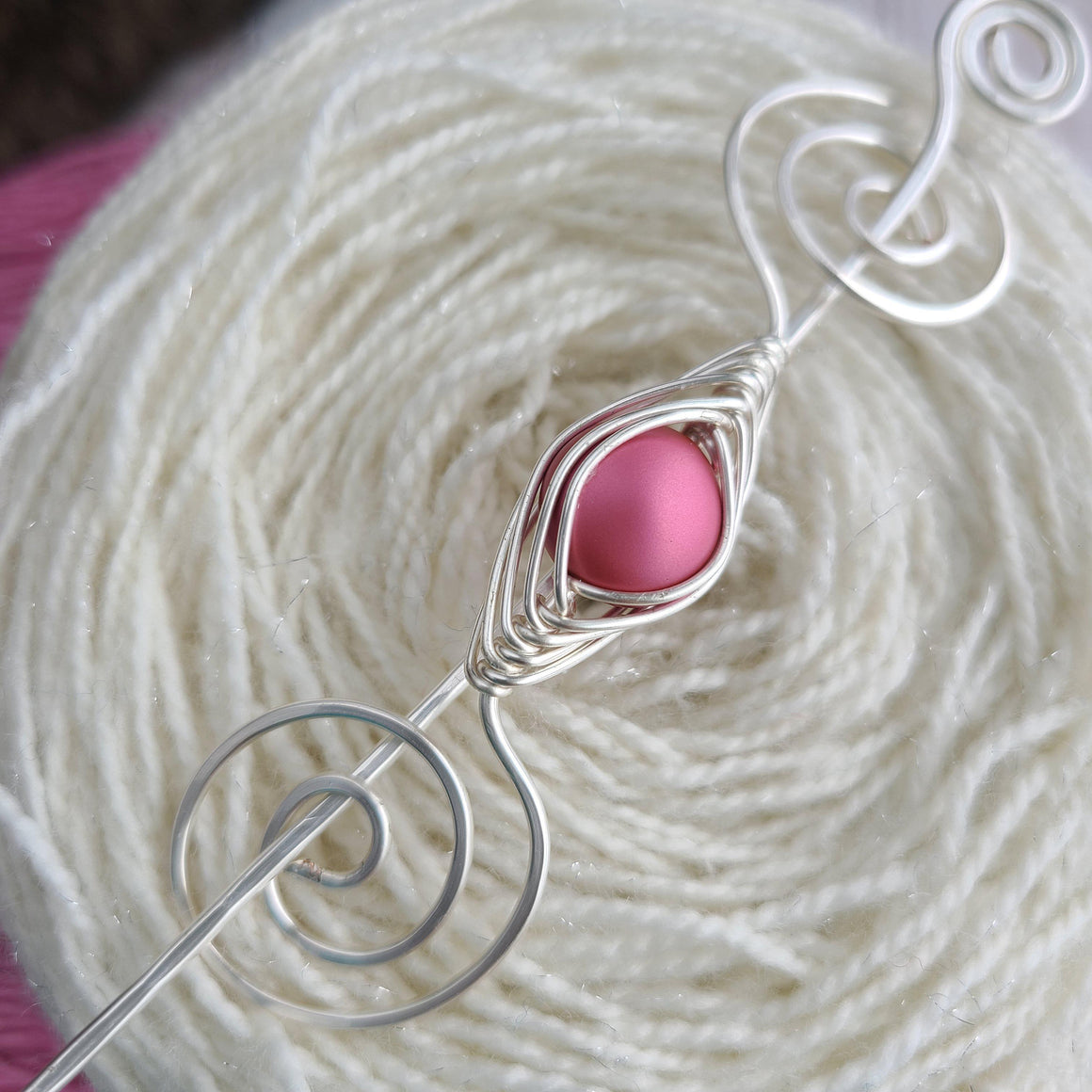 Pink Shimmer Shawl Pin - Noteworthy Classic Silver, Bronze or Rose Gold-Shawl Pin-Crafty Flutterby Creations