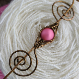 Pink Shimmer Shawl Pin - Noteworthy Classic Silver, Bronze or Rose Gold-Shawl Pin-Crafty Flutterby Creations