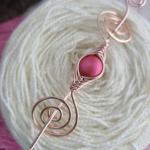 Pink Shimmer Shawl Pin - Noteworthy Classic Silver, Bronze or Rose Gold-Shawl Pin-Crafty Flutterby Creations