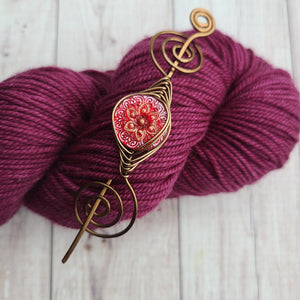 Red Starflower Shawl Pin- Noteworthy Czech Glass - Limited Edition-Shawl Pin-Crafty Flutterby Creations
