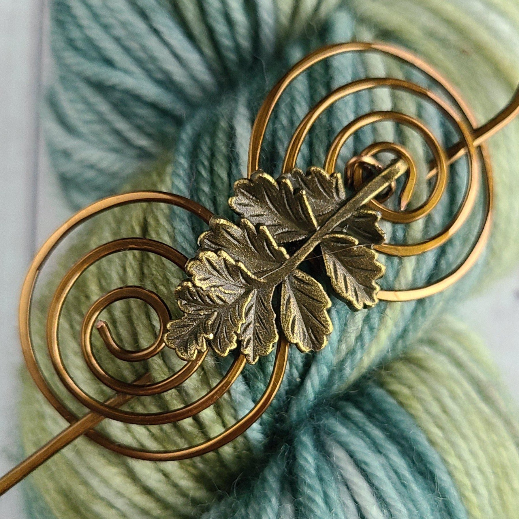 Rowan Leaf Shawl Pin - Charmed Vintage Bronze-Shawl Pin-Crafty Flutterby Creations