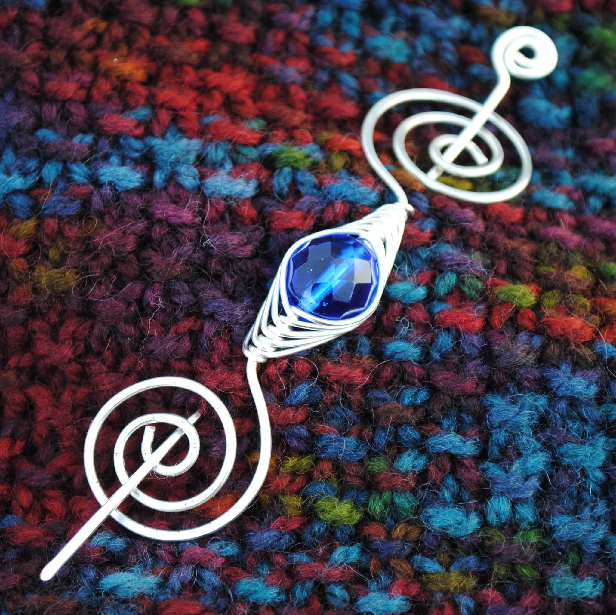 September Sapphire Blue Shawl Pin - Noteworthy Birthstone Silver ...