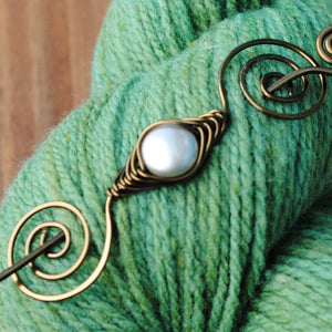 Shawl Pin, Shimmer Shawl Pin - Bronze Noteworthy Classic - Crafty Flutterby Creations