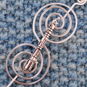 Shawl Pin, Sonic Screwdriver Shawl Pin - Charmed Silver Fandoms - Crafty Flutterby Creations