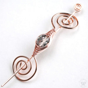 Shawl Pin, Sparkle Shawl Pin - Rose Gold Noteworthy Classic - Crafty Flutterby Creations