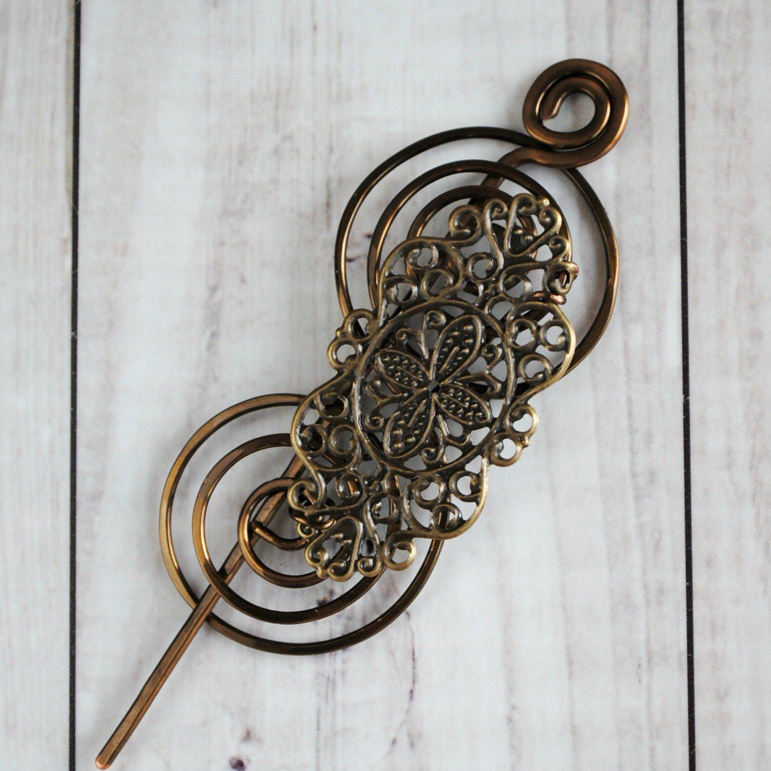 Celtic Cross Shawl Pin, Lapel Stick Golden Shawl Pin, Pagan, Brass