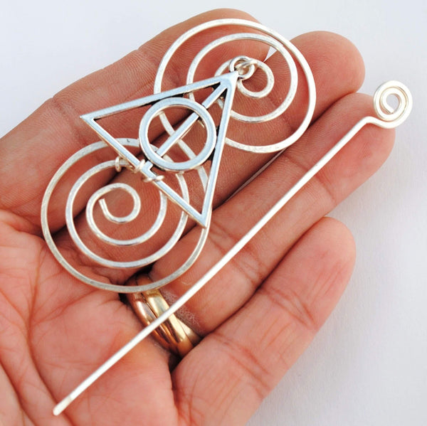 Wizard Shawl Pin - Charmed Fandoms Silver - Crafty Flutterby Creations